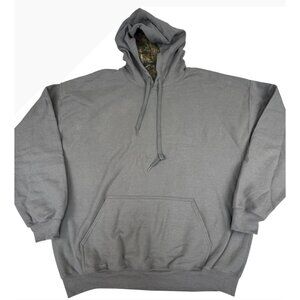 Mossy Oak Camo Lined Gray Pullover Hoodie Outdoor Hunting Performance Sweatshirt